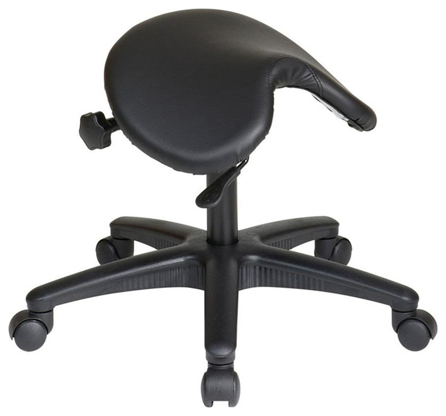 Pneumatic Drafting Black Backless Vinyl Saddle Seat stool