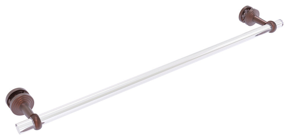 Pacific Beach 30" Shower Door Towel Bar with Twisted Accents, Antique Copper