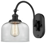 Bell Sconce, Matte Black, Clear, Clear