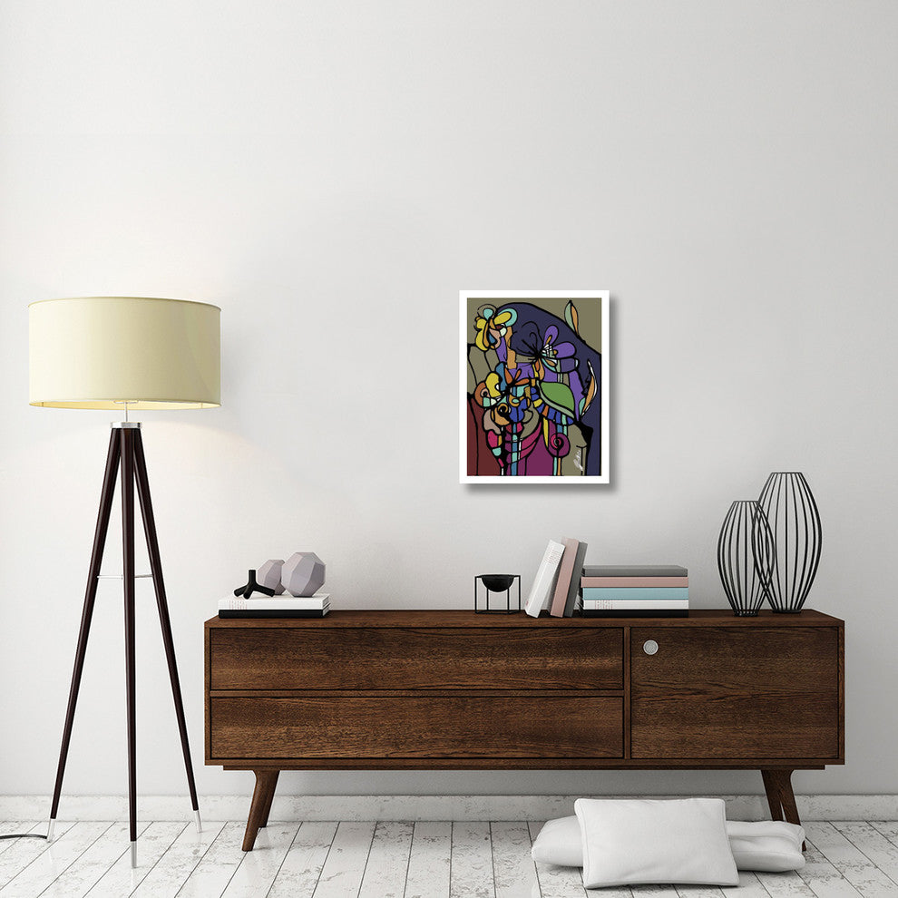 "Stained Glass Bouquet" Digital Paper Print by Joan Elan Davis, 20"x26"