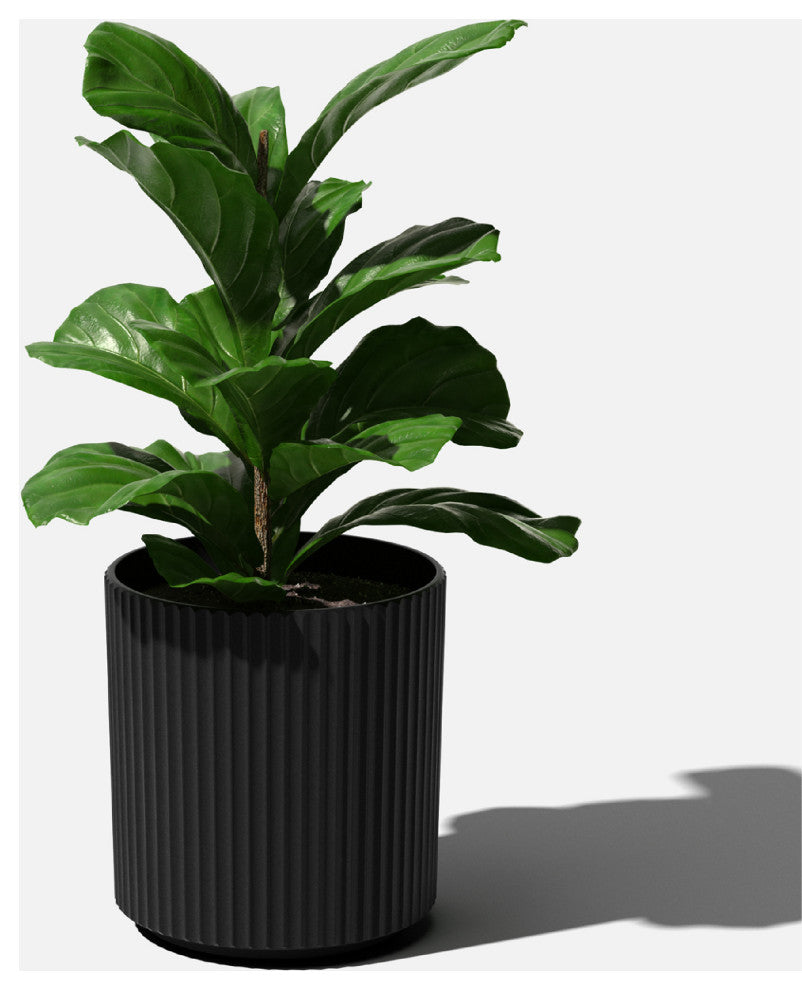 Veradek Demi Series Planter, Black, 16", 1 Pack