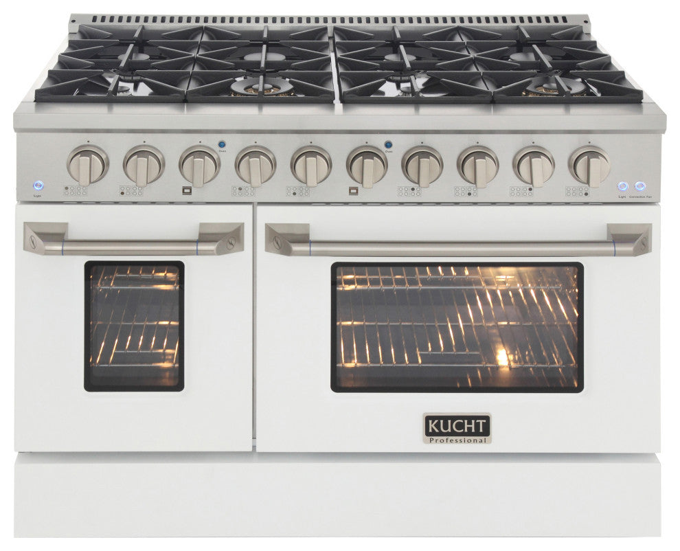 KUCHT Professional 48" 6.7 cu. ft. Range, White, Natural Gas