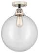 Beacon Semi-Flush Mount, Black Polished Nickel, Clear, Clear