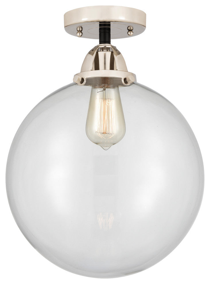 Beacon Semi-Flush Mount, Black Polished Nickel, Clear, Clear