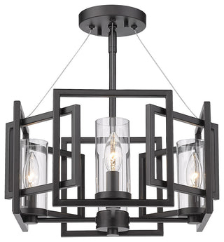 Marco Semi-Flush Matte Black With Clear Glass