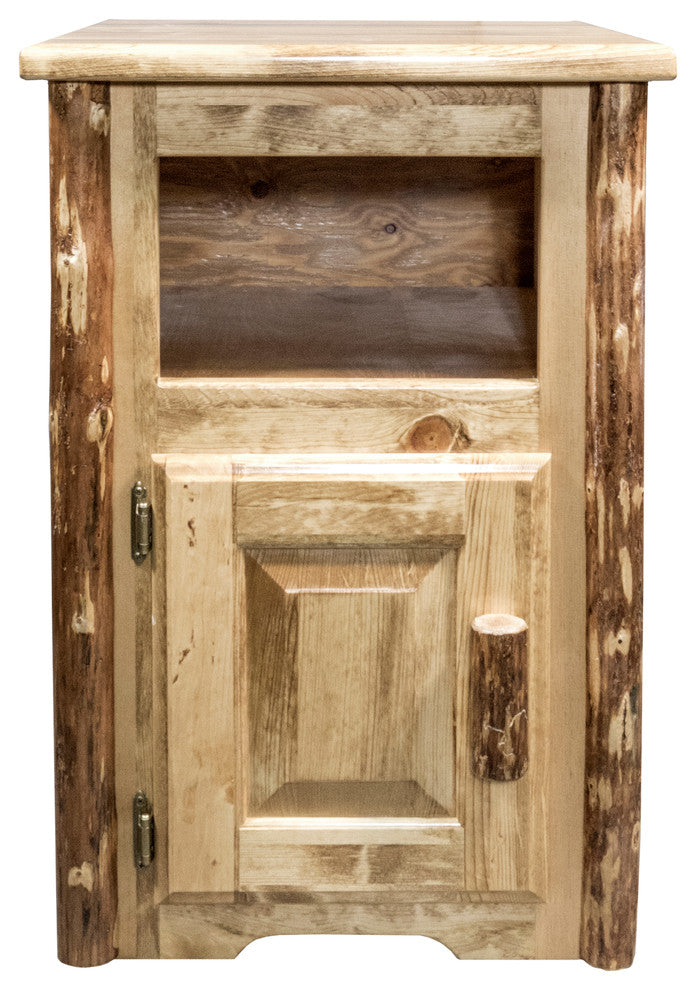 Glacier Country End Table with Door, Left Hinged
