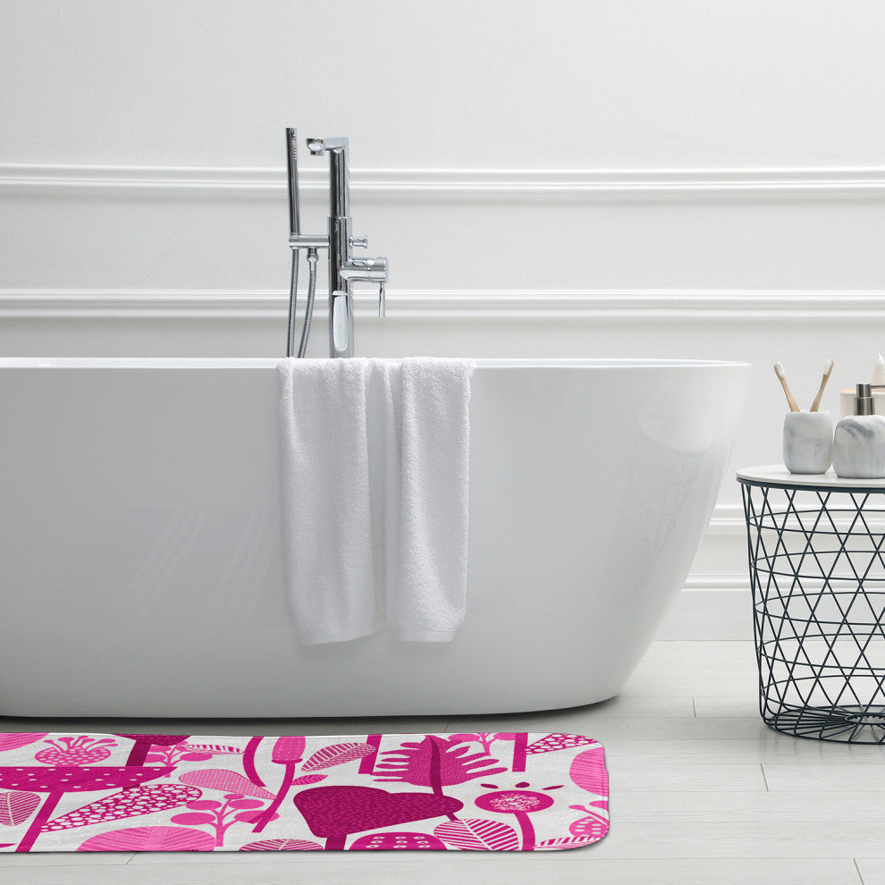 24" x 17" Flower Forest Bathmat, Orchid