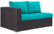 Espresso Turquoise Convene 7-Piece Outdoor Patio Sectional Set