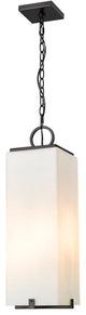Zlite 593CHB-BK 3-Light Outdoor Chain Mount Ceiling Fixture, White Opal