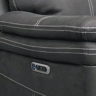 Linus Hudson Grey Power Reclining Sofa and Loveseat
