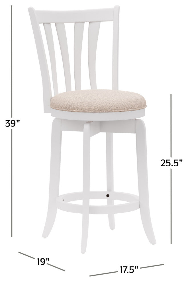 Hillsdale Savana Flared Slat Back Wood Counter Height Swivel Stool