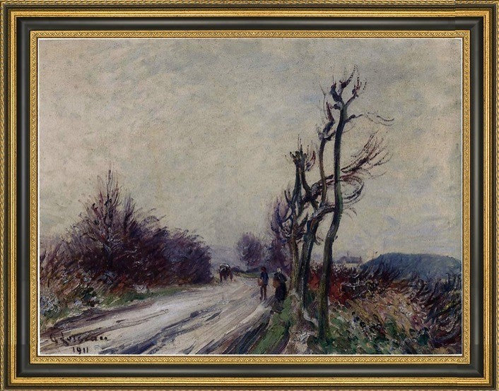 Gustave Loiseau Village Road in Autumn Framed Premium Canvas Print, 21"x28"