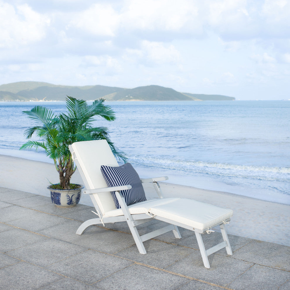 Safavieh Palmdale Outdoor Lounge Chair, Grey / Beige