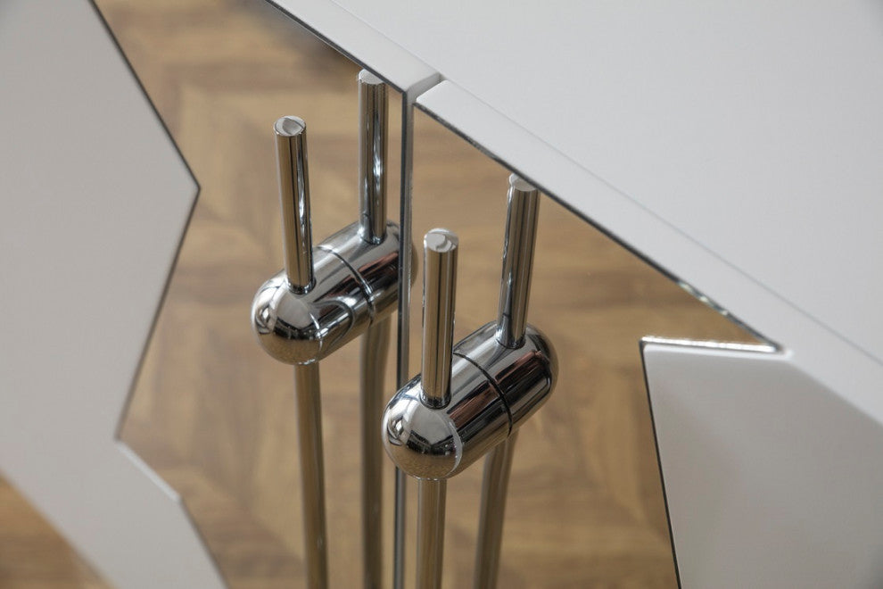 Callista Sideboard, White and Silver