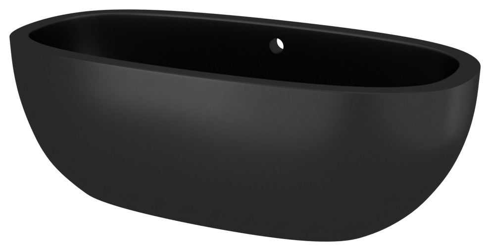 Avalon NativeStone Freestanding Soaking Tub, Charcoal, 72"