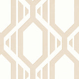 Large-Scale Geometric Wallpaper, Taupe and White, 1 Bolt
