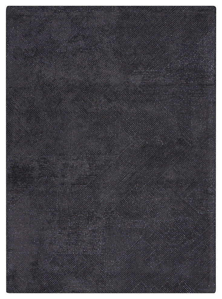 Michael Amini Ma30 Star 4' x 6' Black Modern Indoor Area Rug