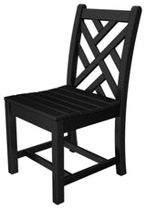 Polywood Chippendale Dining Side Chair, Black