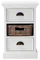 Classic White Two Drawer Nightstand Unit with Basket