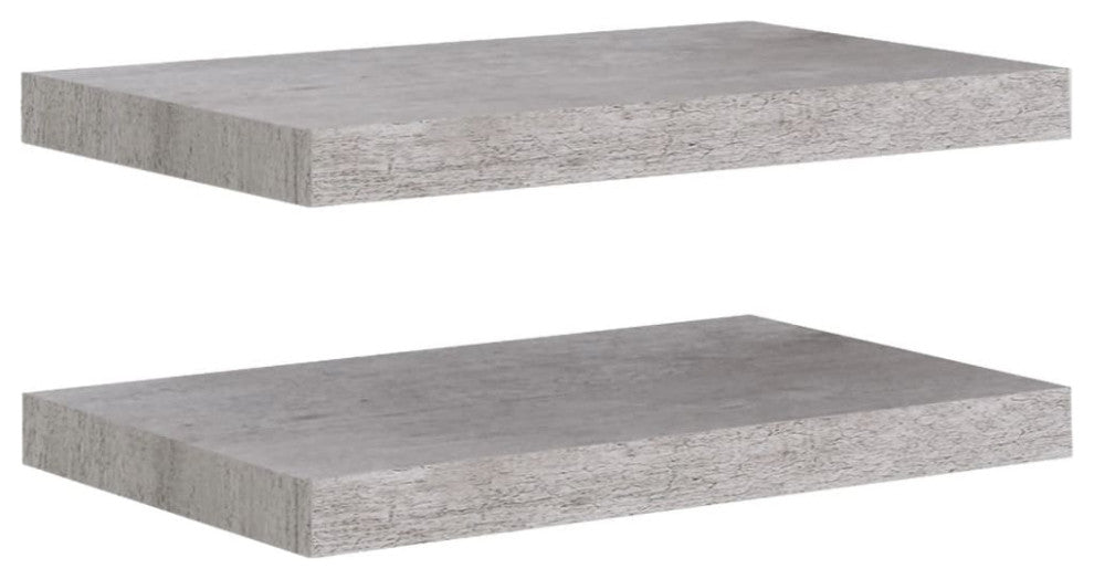 vidaXL Wall Shelves Floating Display Shelves for DVDs 2 Pcs Concrete Gray