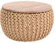 Swiss Knitted Pouf With Wood Top 20X 12X20