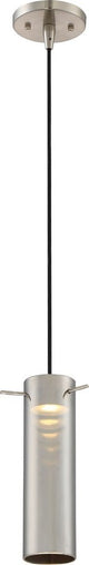 Nuvo 1-Light Pulse LED Mini Pendant Mirrored Glass Light Fixture, Brushed Nickel