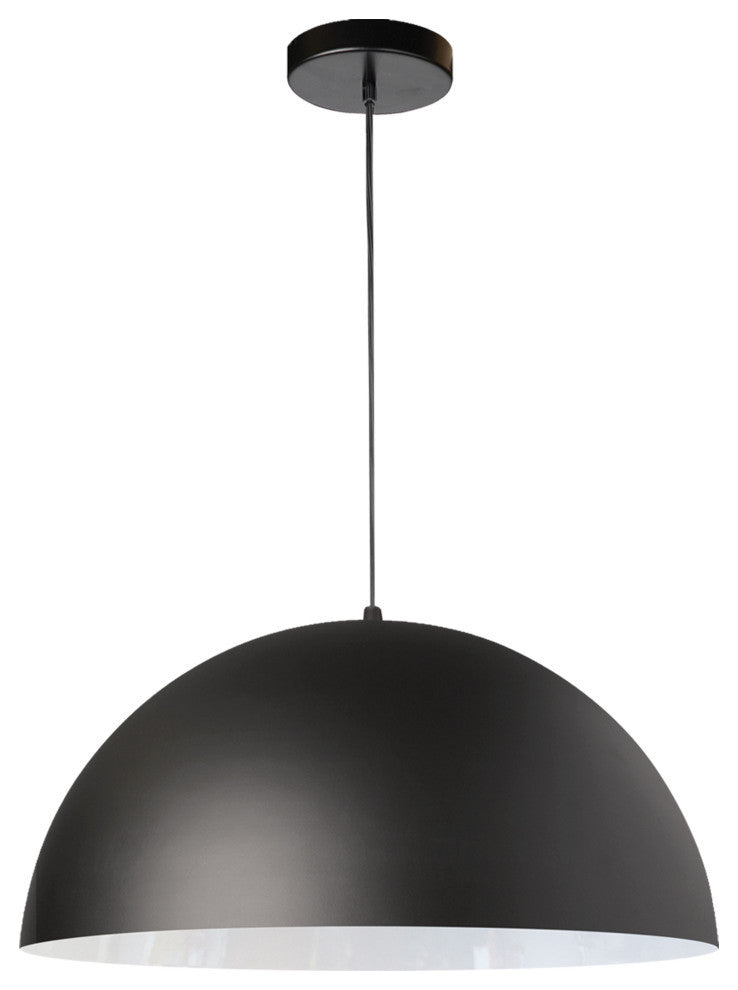 1-Light Incandescent Pendant, Matte Black