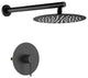 Circular Single Function Shower System, Rough, Valve, Matte Black
