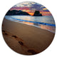 Trodden Sand On Ocean Beach, Seashore Round Metal Wall Art, 36"