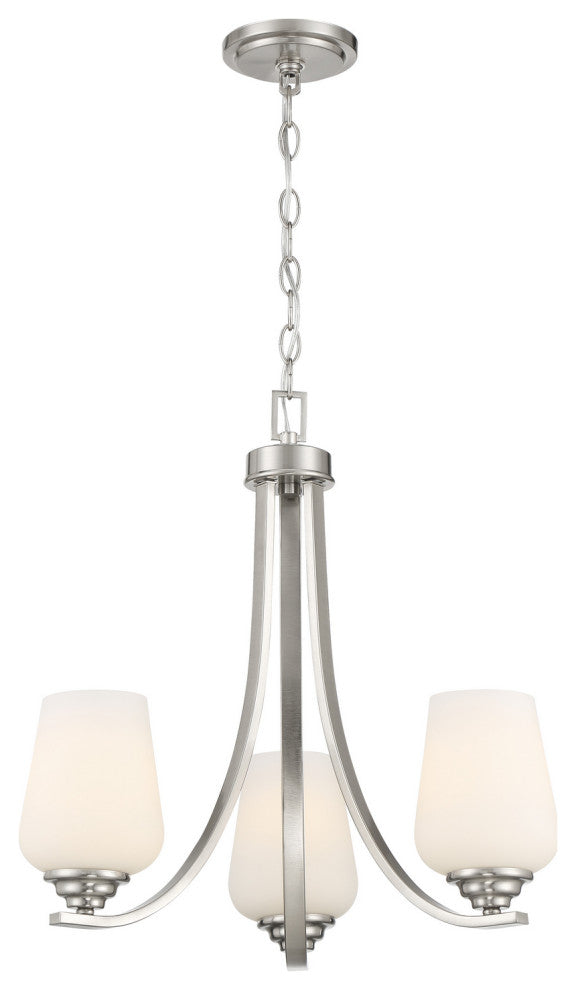 Minka-Lavery 4923-84, 3-Light Chandelier, Shyloh, Brushed Nickel