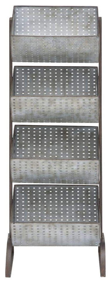Four Tiered Perforated Metal Display Tower