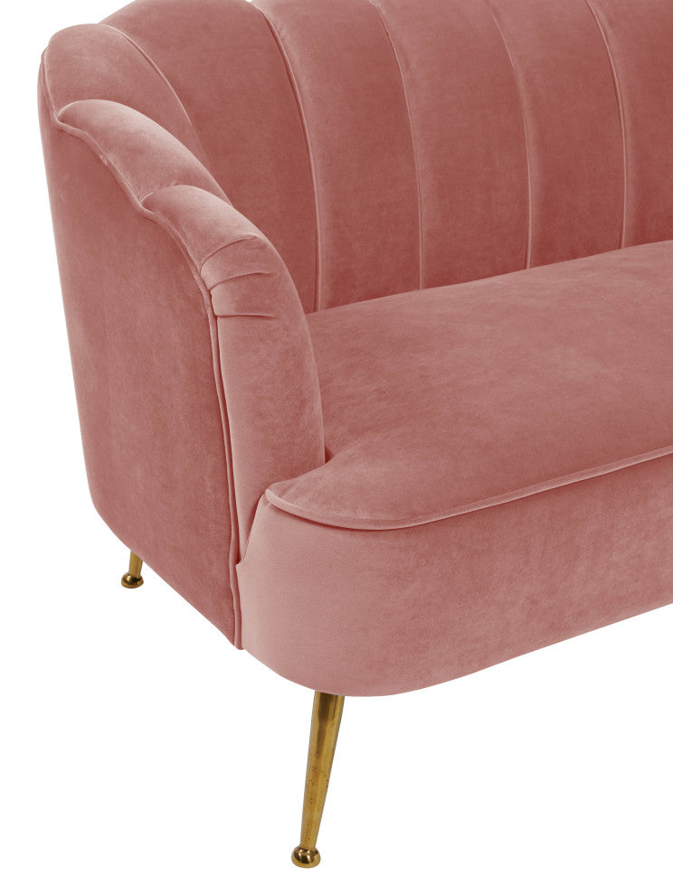 Art Deco Hollywood Regency Glam Pink Loveseat