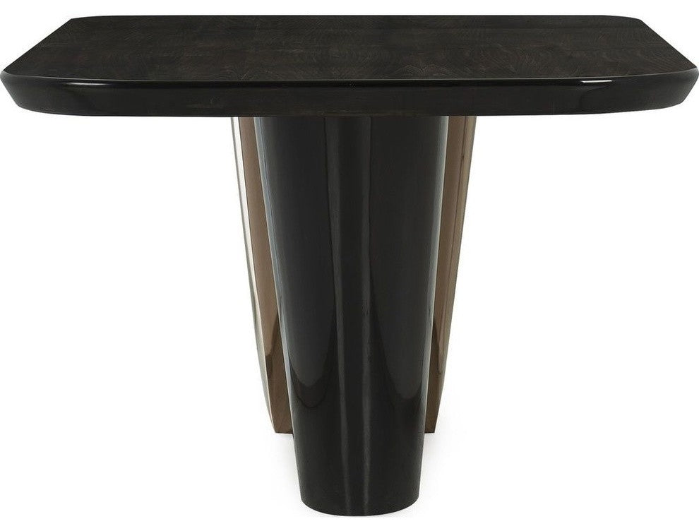 Resource Decor Shield Dining Table, Black Maple/Rose Gold