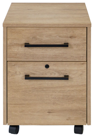 Modern Two Drawer Wood Laminate File Cabinet, Fully Assembled, Light Brown