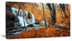 "Autumn Mountain Waterfall Close View" Landscape Photo Art, 32"x16"