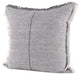 Fringed Blue and Beige Square Accent Pillow Cover