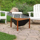 Sunnydaze 31" Fire Pit and Side Table Steel Outdoor Triangle Fire Bowl and Table