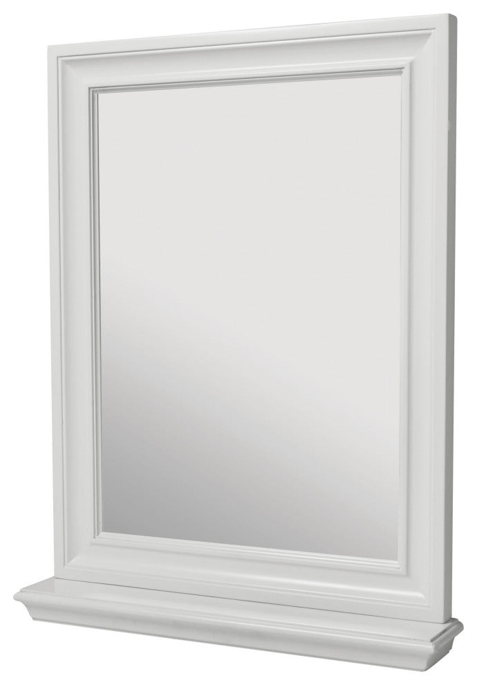 Rectangular Framed Wall Mounted Bathroom Vanity Mirror, White