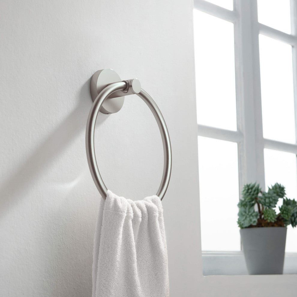 Circular 2-Piece Bathroom Hardware Set, Brushed Nickel
