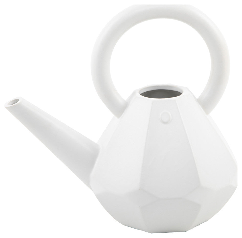 9.5" Mtwh Geo Ceramic Watering Can