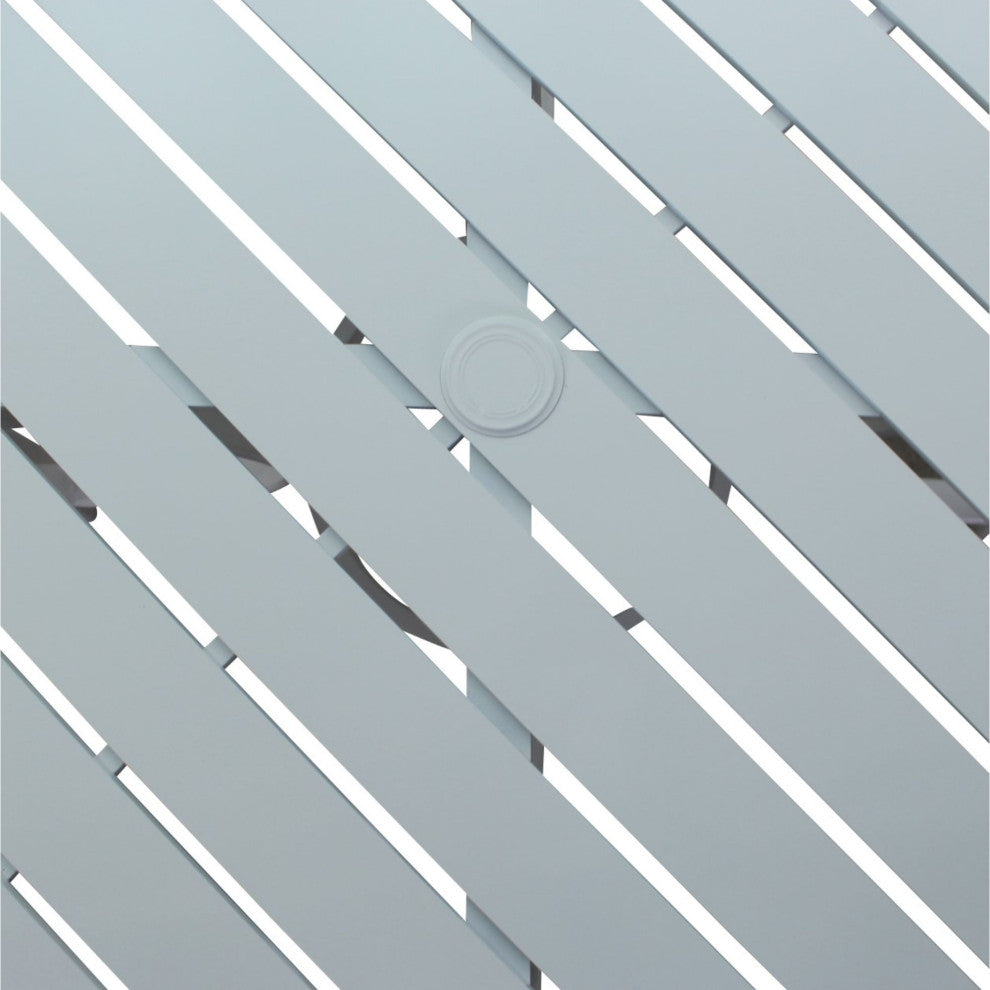 Courtyard Casual Santa Fe 84"x42" Rectangle Aluminum Dining Table, White