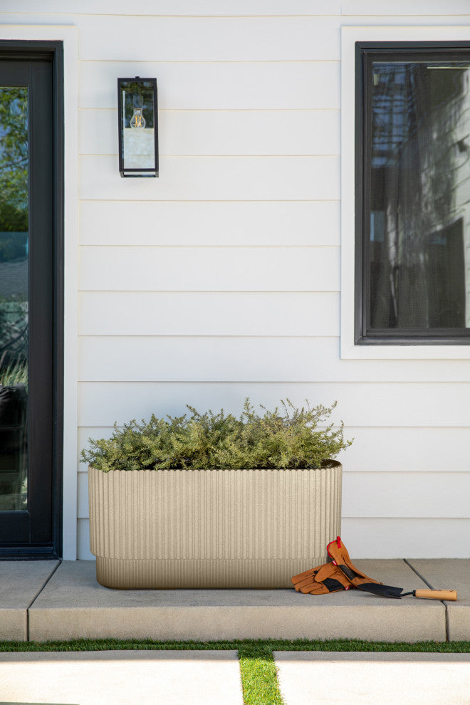 Veradek Demi Series Long 30" Planter, Sand, 30 Inch, 2 Pack