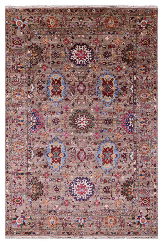 6' 7" X 9' 10" Persian Tabriz Hand Knotted Rug - Q12851