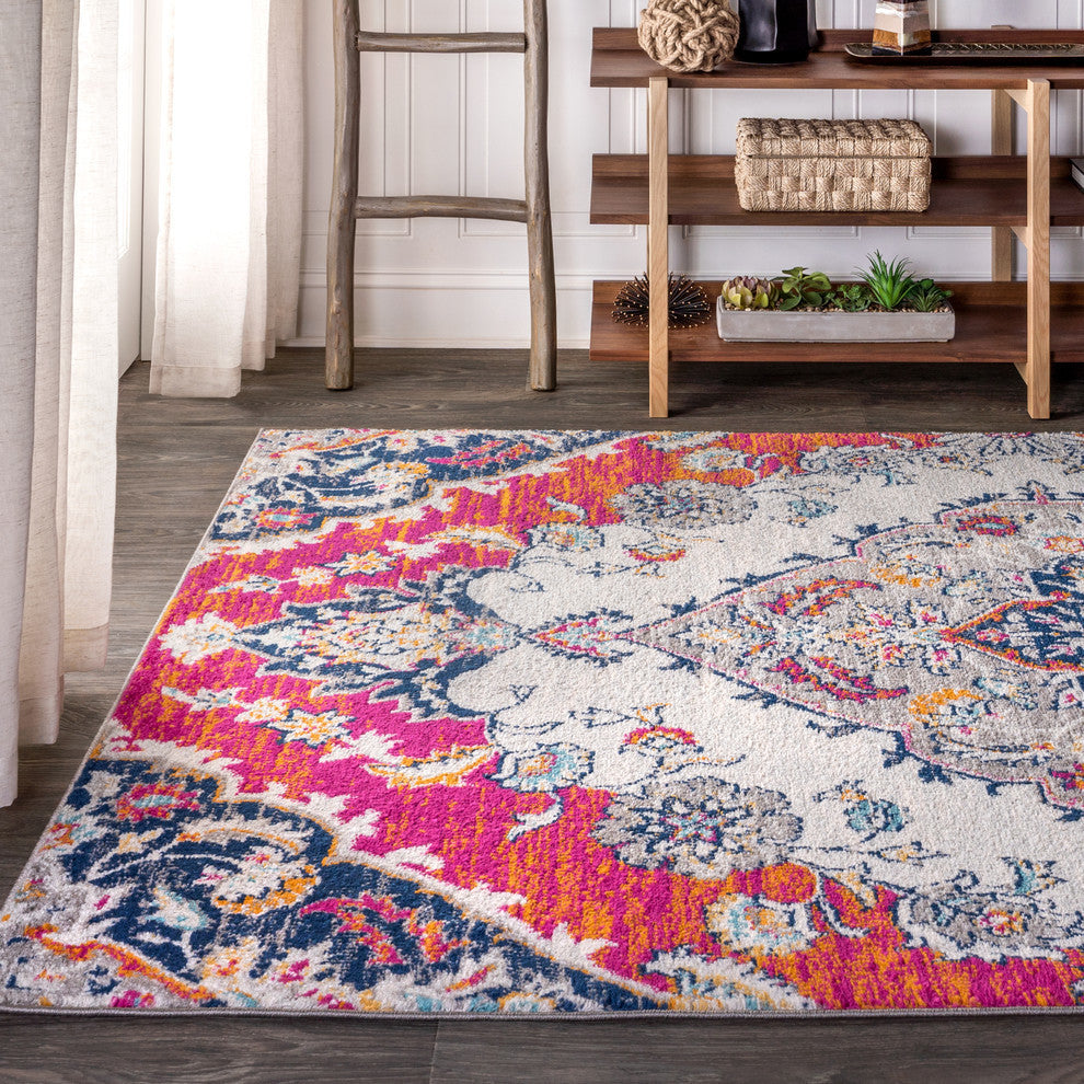 Bohemian FLAIR Boho Vintage Medallion Area Rug, Multi, 3x5