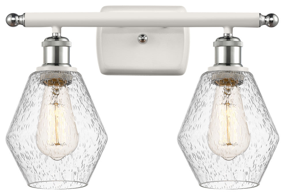 Innovations 516-2W-WPC-G654-6 2-Light Vanity Light, White, Polished Chrome