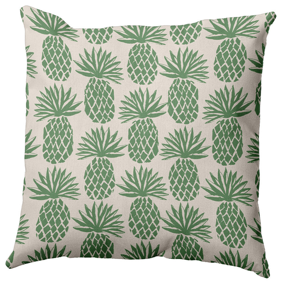 26" x 26" Pineapple Stripes Decorative Throw Pillow, Sage
