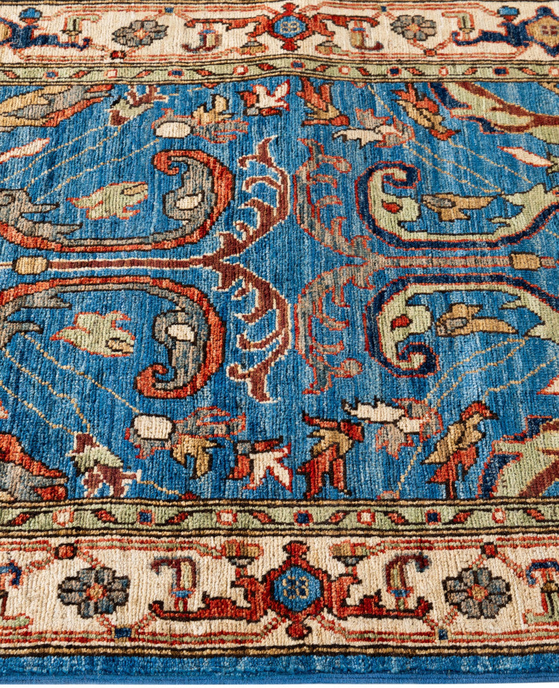 Serapi One-of-a-Kind Hand-Knotted Area Rug Light Blue, 2'9" x 9'7"