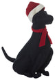 Black Lab with Santa Hat Christmas Tree Topper in Hand Felted Wool