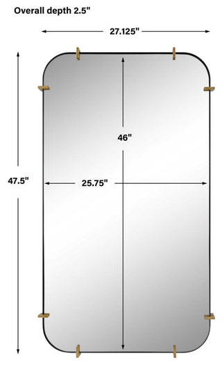 Uttermost 09888 Pali 27-1/8" W x 47-1/2" H Rectangular Framed - Black