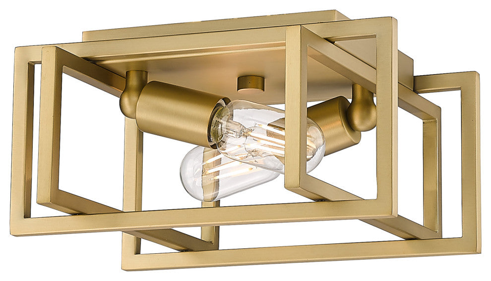 Tribeca Flush Mount With Brushed Champagne Bronze Accents Shade